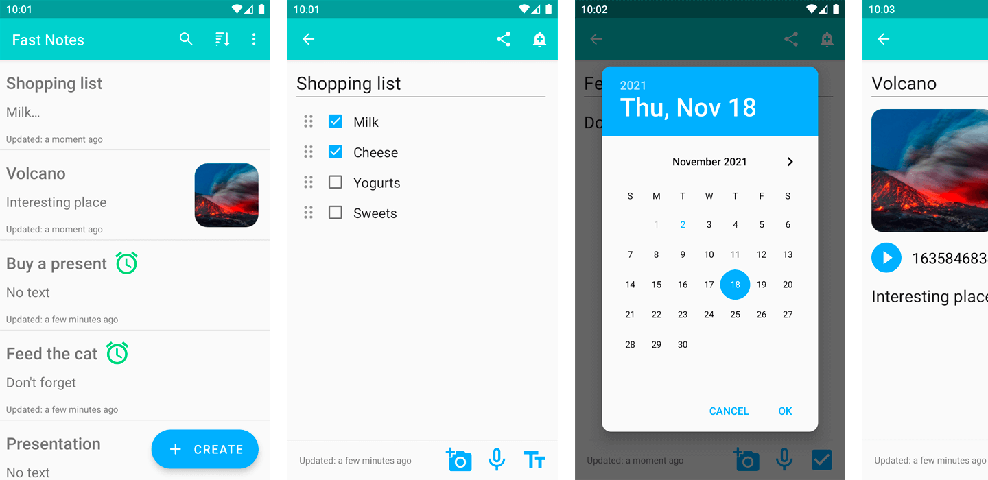 FastNotes screenshots